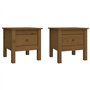 Tables d'appoint 2pcs Marron miel 40x40x39cm Bois massif de pin