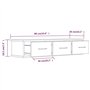 vidaXL Mobile a Parete Rovere Fumo 88x26x18,5 cm in Legno Multistrato