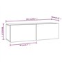 Armoire murale TV Sonoma gris 100x30x30 cm Bois d'ingénierie