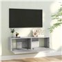 Armoire murale TV Sonoma gris 100x30x30 cm Bois d'ingénierie