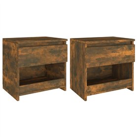 vidaXL Comodini Rovere Fumo 2pz 40x30x39 cm Legno Ingegnerizzato