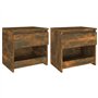 vidaXL Comodini Rovere Fumo 2pz 40x30x39 cm Legno Ingegnerizzato
