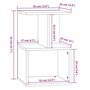 Comodino Rovere Marrone 35x35x55 cm in Legno Multistrato