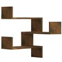 Étagères d'angle murales 2 pcs Chêne fumé 40x40x50 cm Bois
