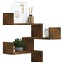 Étagères d'angle murales 2 pcs Chêne fumé 40x40x50 cm Bois