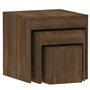 Tavolini Impilabili 3 pz Rovere Marrone in Legno Multistrato