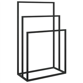 Porte-serviettes autoportant noir 48x24x79 cm Fer