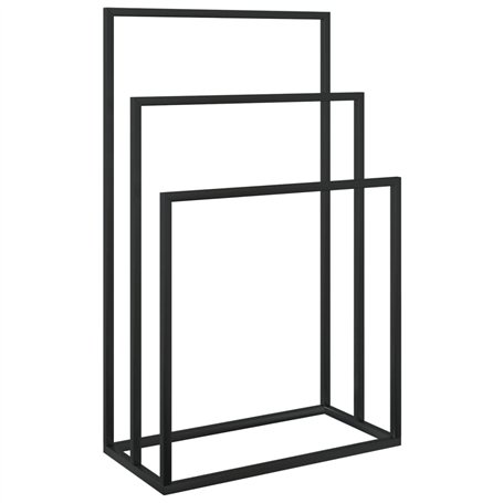 Porte-serviettes autoportant noir 48x24x79 cm Fer