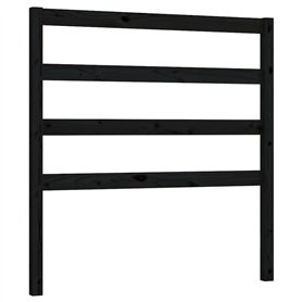 Tête de lit Noir 81x4x100 cm Bois massif de pin