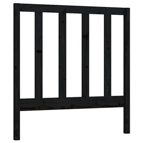 Tête de lit Noir 81x4x100 cm Bois massif de pin
