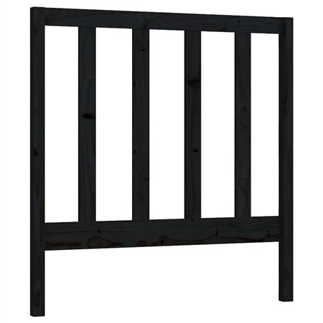 Tête de lit Noir 81x4x100 cm Bois massif de pin