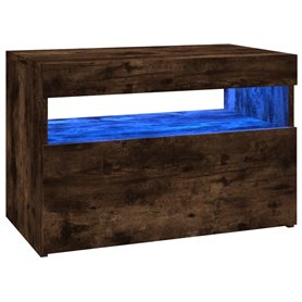 Meuble TV avec lumières LED Chêne fumé 60x35x40 cm