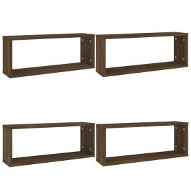 Étagères murales cube 4 pcs Chêne marron 60x15x23 cm Bois