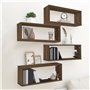Étagères murales cube 4 pcs Chêne marron 60x15x23 cm Bois