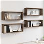 Étagères murales cube 4 pcs Chêne marron 60x15x23 cm Bois