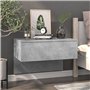 Comodini a Muro 2 pz Grigio Cemento