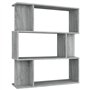 vidaXL Libreria/Divisorio Grigio Sonoma 80x24x96 cm Legno Multistrato
