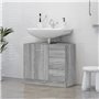 Armoire de lavabo Sonoma gris 63x30x54 cm Bois d'ingénierie