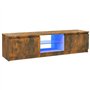Meuble TV avec lumières LED Chêne fumé 120x30x35