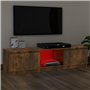 Meuble TV avec lumières LED Chêne fumé 120x30x35,5 cm