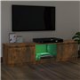 Meuble TV avec lumières LED Chêne fumé 120x30x35,5 cm
