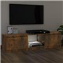 Meuble TV avec lumières LED Chêne fumé 120x30x35,5 cm