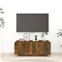 Meuble TV Chêne fumé 100x35x40 cm Bois d'ingénierie