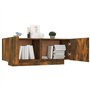 Meuble TV Chêne fumé 100x35x40 cm Bois d'ingénierie