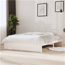 vidaXL Cadre de lit sans Matelas Blanc Bois Massif 140x200 cm