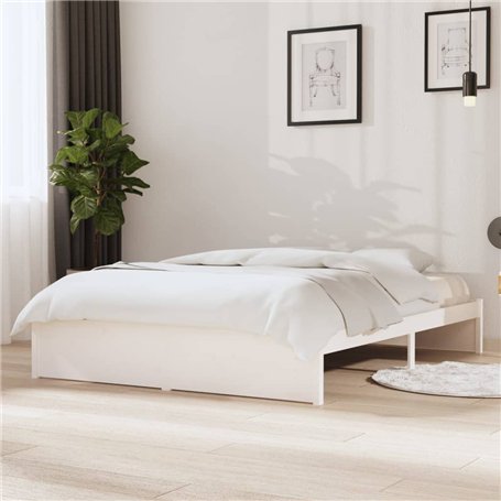 vidaXL Cadre de lit sans Matelas Blanc Bois Massif 140x200 cm