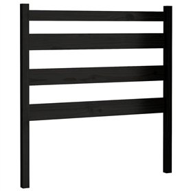 Tête de lit Noir 81x4x100 cm Bois massif de pin