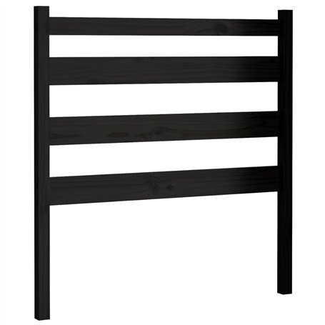 Tête de lit Noir 81x4x100 cm Bois massif de pin
