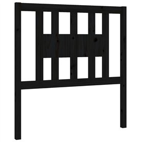 Tête de lit Noir 96x4x100 cm Bois massif de pin