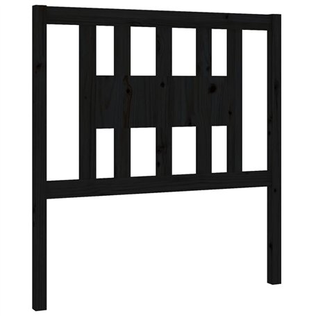 Tête de lit Noir 96x4x100 cm Bois massif de pin