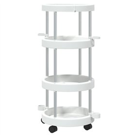 vidaXL Chariot de Ménage avec Panier de Rangement Chariot de Stockage Organisateur de Produits de Nettoyage avec Roues Cuisine A