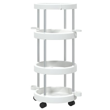 vidaXL Chariot de Ménage avec Panier de Rangement Chariot de Stockage Organisateur de Produits de Nettoyage avec Roues Cuisine A