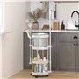 vidaXL Chariot de Ménage avec Panier de Rangement Chariot de Stockage Organisateur de Produits de Nettoyage avec Roues Cuisine A