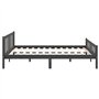 vidaXL Cadre de lit en bois massif gris 120x200 cm, Lit 1 Personne, Lits pour Adulte, Meuble Lit