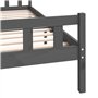 vidaXL Cadre de lit en bois massif gris 120x200 cm, Lit 1 Personne, Lits pour Adulte, Meuble Lit