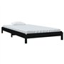Lit empilable sans matelas noir 90x200 cm bois de pin massif
