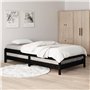 Lit empilable sans matelas noir 90x200 cm bois de pin massif