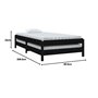 Lit empilable sans matelas noir 90x200 cm bois de pin massif