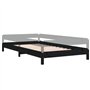 Lit empilable sans matelas noir 90x200 cm bois de pin massif