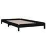 Lit empilable sans matelas noir 90x200 cm bois de pin massif
