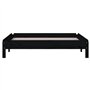 Lit empilable sans matelas noir 90x200 cm bois de pin massif