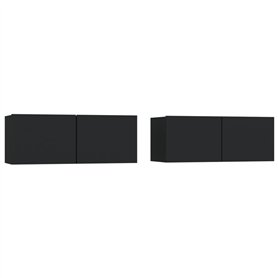Meubles TV 2 pcs Noir 80x30x30 cm Bois d'ingénierie