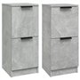 vidaXL Credenze 2 pz Grigio Cemento 30x30x70 cm in Legno Multistrato