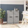 vidaXL Credenze 2 pz Grigio Cemento 30x30x70 cm in Legno Multistrato