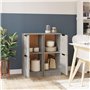 vidaXL Credenze 2 pz Grigio Cemento 30x30x70 cm in Legno Multistrato