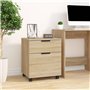 Schedario con Ruote Rovere Sonoma 45x38x54 cm Legno Multistrato